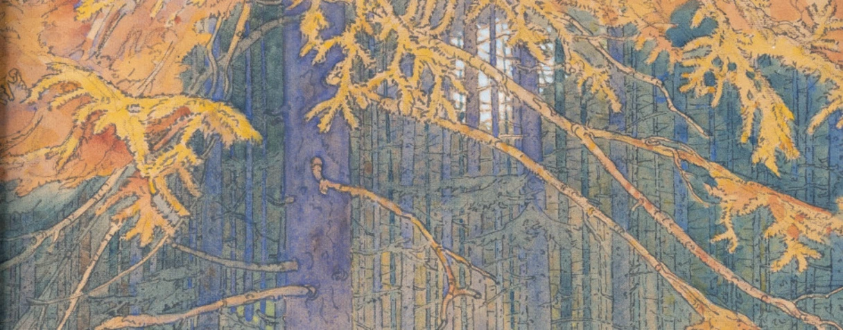 dessin en feuille, Auguste Morisot, Le Grand Bois, vers 1917