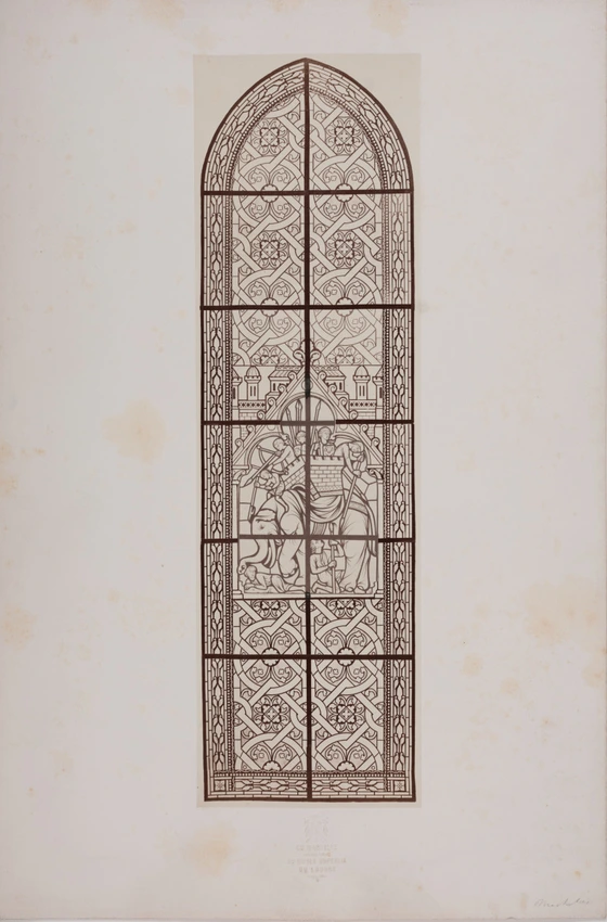 Vitrail d'Eléazar et l'éléphant, Eglise Saint-Jean-Baptiste-de-Belleville par Louis Charles Steinheil et Auguste de Martel - Marville