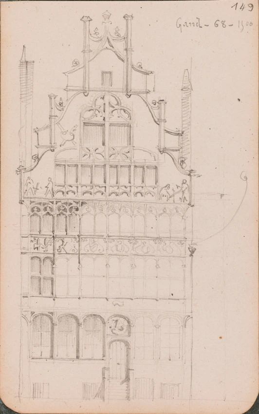 Gand, façade d'une maison de 1500, 1868 - Louis Boitte
