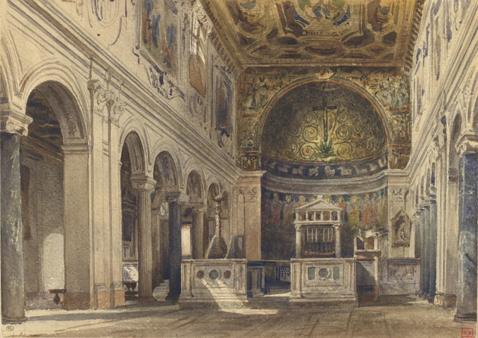 Vue intérieure de l'église St Clément à Rome - Charles Garnier