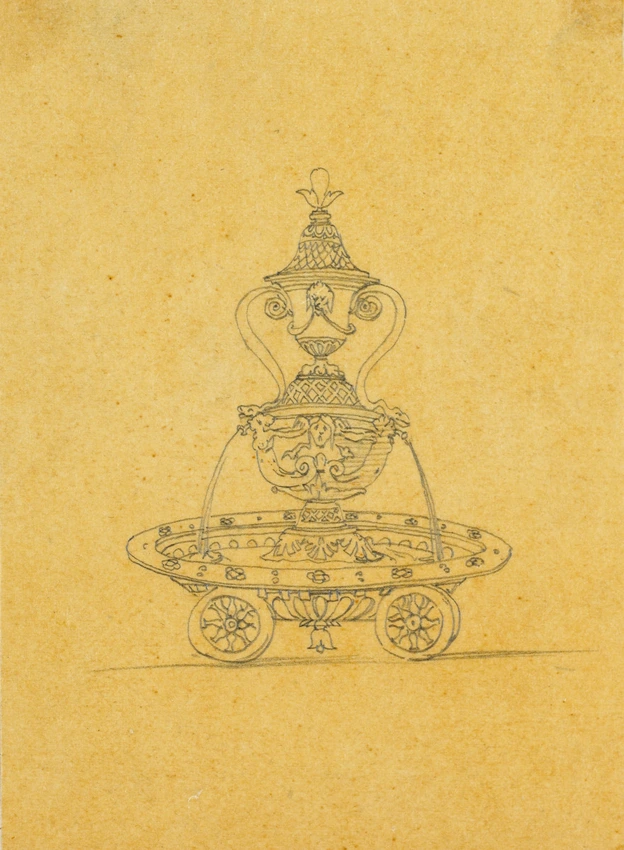 Plat-fontaine sur roulette - Victor Ruprich-Robert