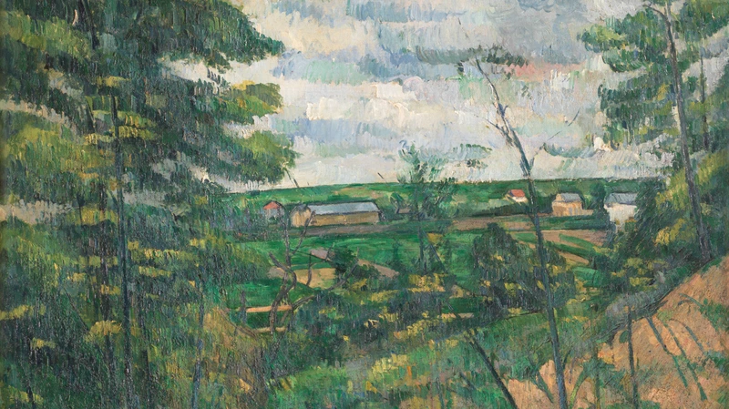 La Plaine de Saint -Ouen -l'Aumône vue prise des  carrières du Chou (Vallée de l'Oise ) Vers 1880, Paul Cézanne