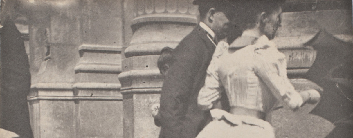 Un couple rentrant dans un bâtiment public (entre 1885 et 1895), Rivière, Henri