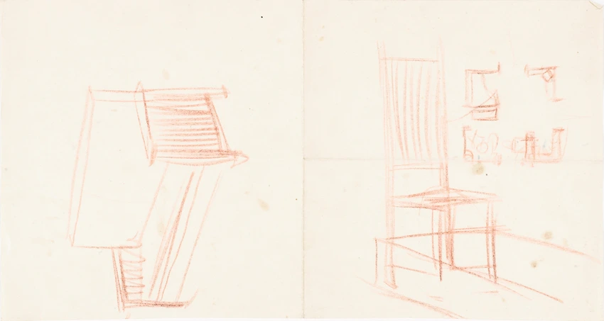Projet de mobilier pour la maison de couture du maître-tailleur Goldman & Salatsch (recto et verso) - Adolf Loos