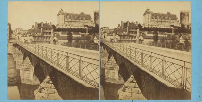 Pau. Le pont et le château - Jules  Andrieu