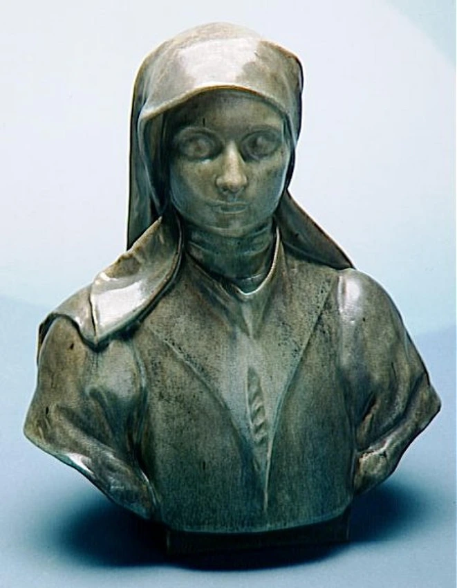 Buste de jeune femme en costume de religieuse - Adrien Dalpayrat