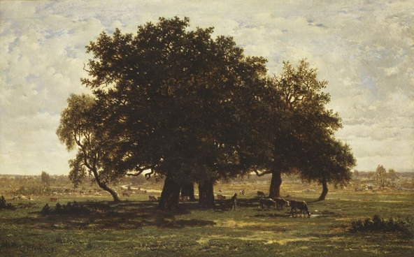 Théodore Rousseau-Groupe de chênes, Apremont