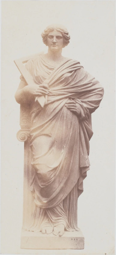"L'Architecture", sculpture de Jean-Joseph Perraud, décor du palais du Louvre, Paris - Edouard Baldus