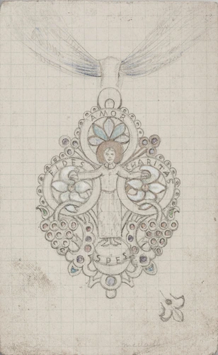 Médaille à motif de saint, floral et végétal - Enguerrand du Suau de la Croix