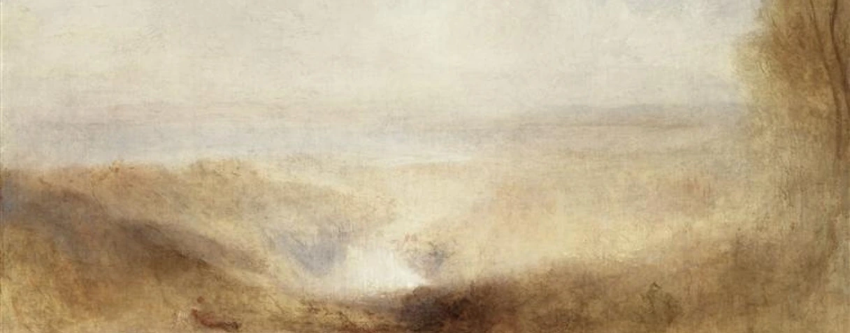 William Turner, Paysage avec rivière et baie dans le lointain, vers 1840