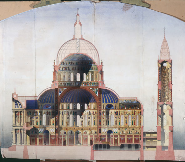 Alphonse Gosset-Coupe longitudinale d'une église