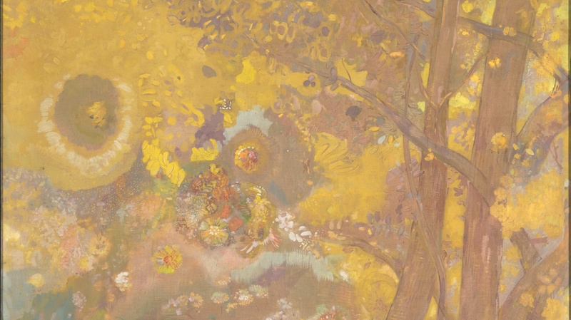 Arbres sur fond jaune (en 1901), Redon, Odilon