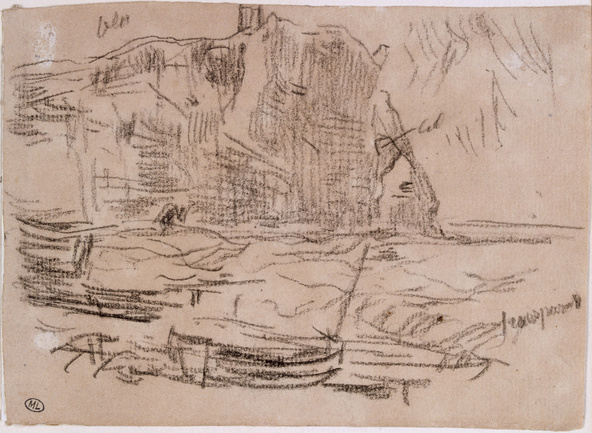 Eugène Boudin-Falaises d'Etretat