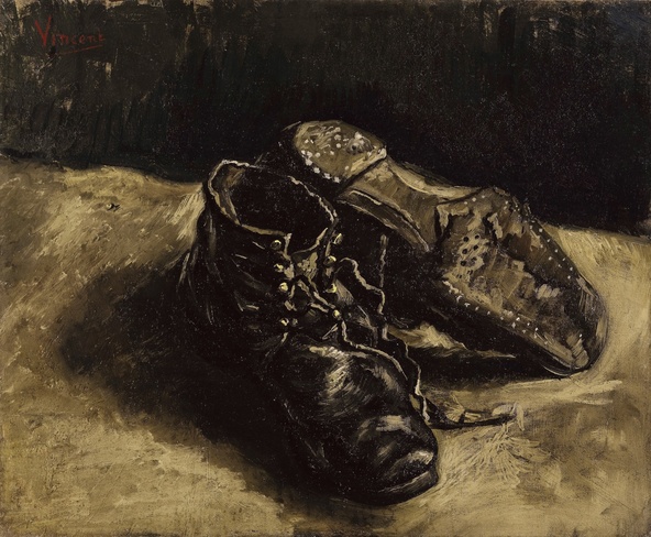 Vincent van Gogh-Paire de chaussures. Une chaussure retournée