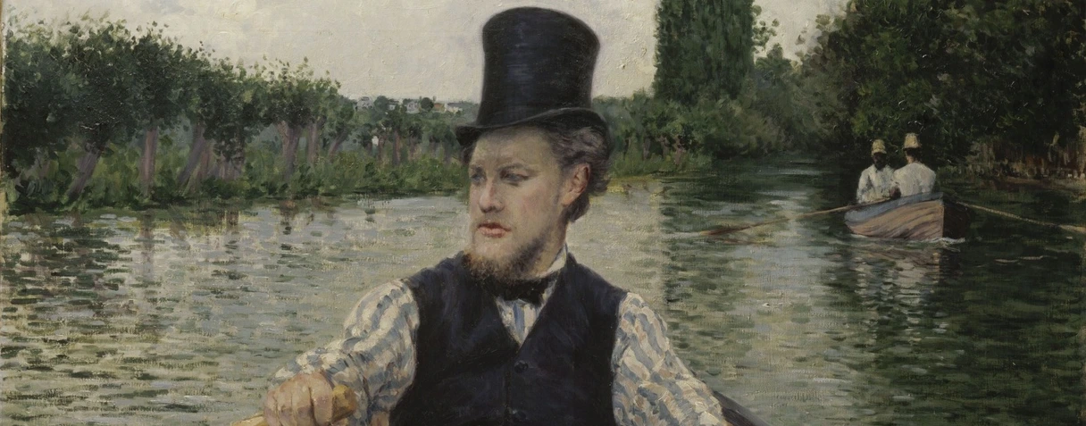 Gustave Caillebotte, Partie de bateau, dit Canotier au chapeau haut de forme, 1877-1878
