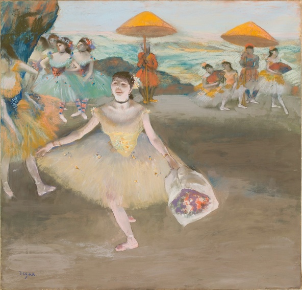 Degas, Edgar-Danseuse au bouquet, saluant sur la scène
