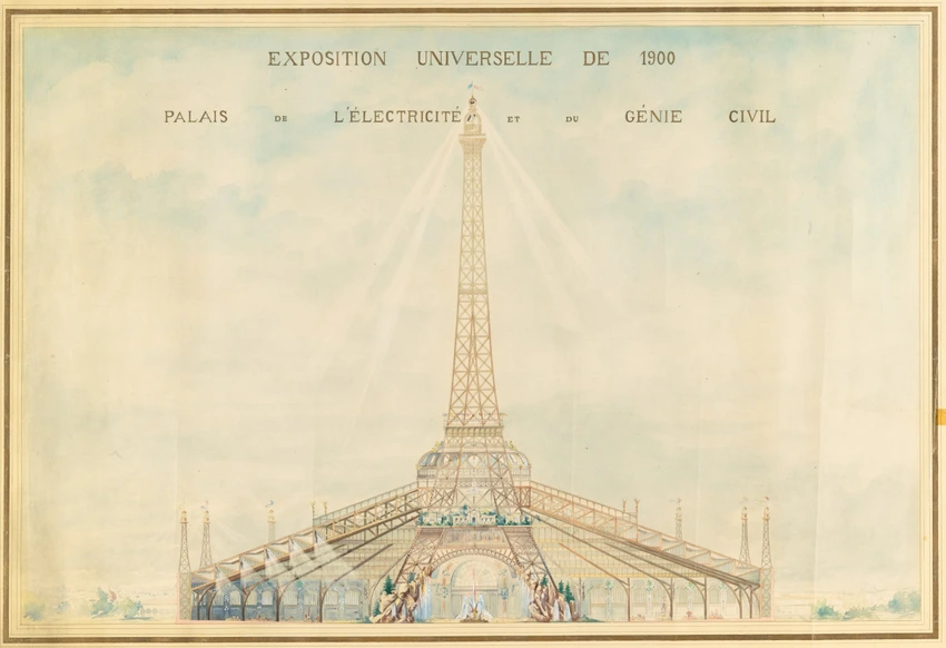 Palais de l'Electricité, projet d'habillage de la Tour Eiffel pour l'Exposition universelle de 1900 - Henri Toussaint