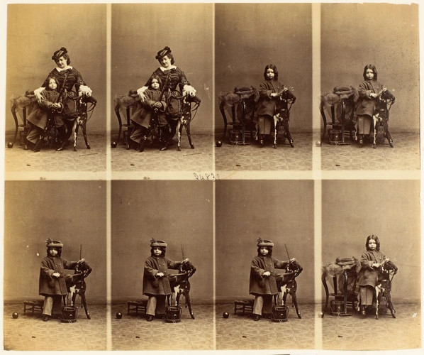 Mme Clémentine Lagattu et une fillette en huit poses, six de la fillette et deux des deux - André Adolphe Eugène Disdéri
