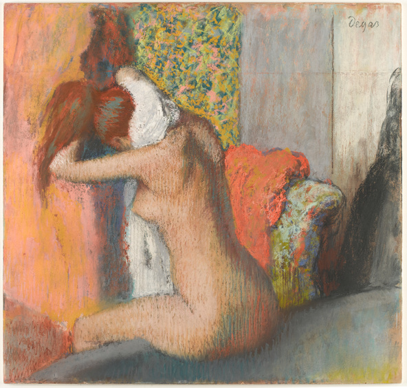 Edgar Degas-Après le bain, femme nue s'essuyant la nuque