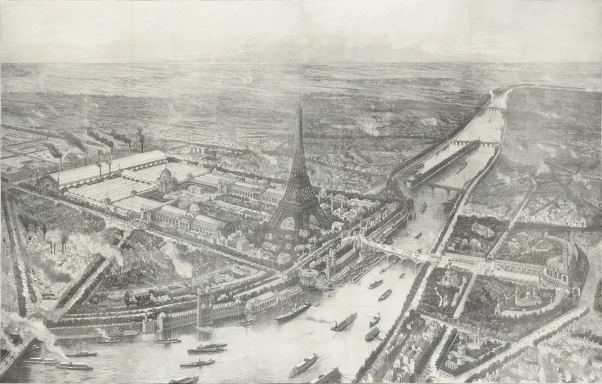 Palais de l'Electricité, projet d'habillage de la Tour Eiffel pour l'Exposition universelle de 1900 - Henri Toussaint