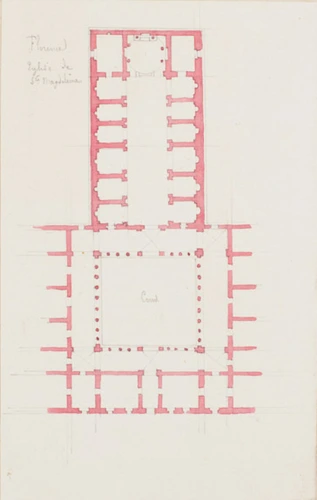 Plan de l'église Sainte-Magdeleine, Florence - Edouard Villain