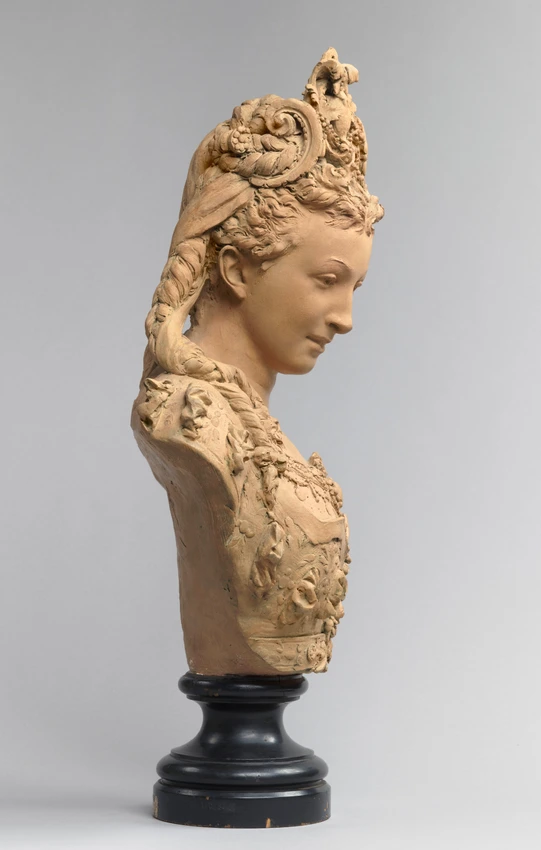 Buste de femme portant un diadème - Albert-Ernest Carrier-Belleuse