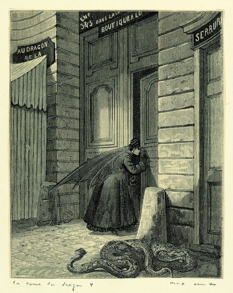 Max Ernst-Collage tiré de Une semaine de bonté. La cour du dragon 4
