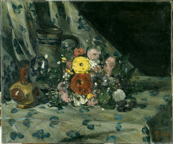 Bouquet au dahlia jaune - Paul Cézanne