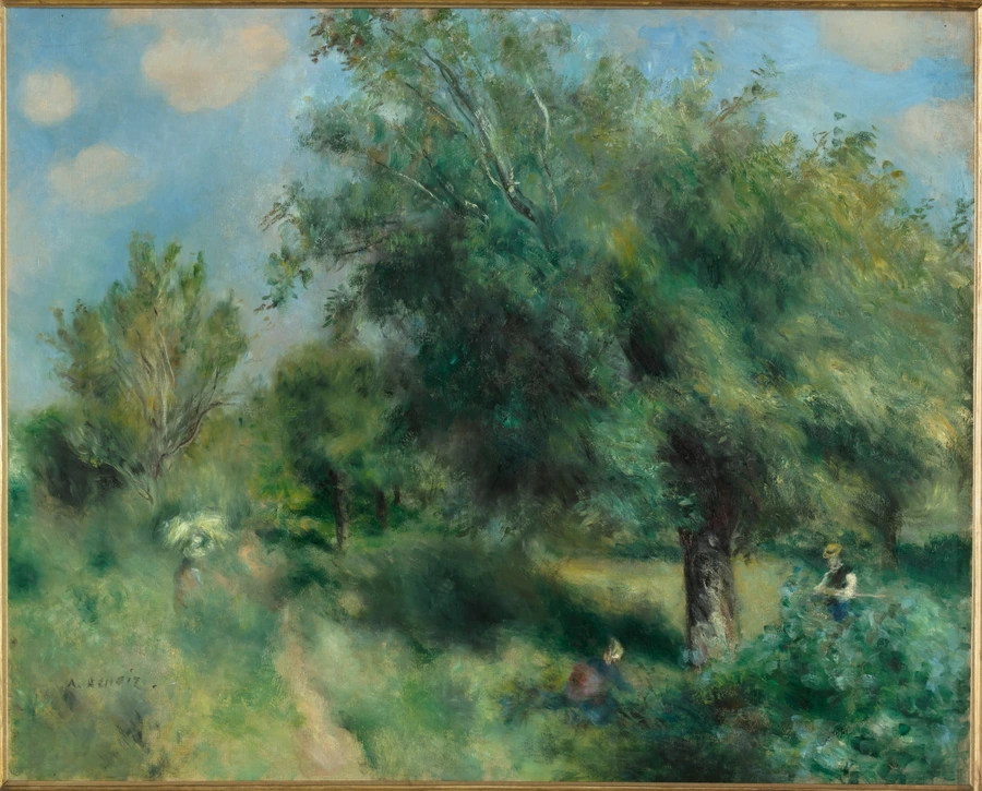 tableau, Auguste Renoir, Le Poirier d'Angleterre ou Le Verger à Louveciennes, vers 1873