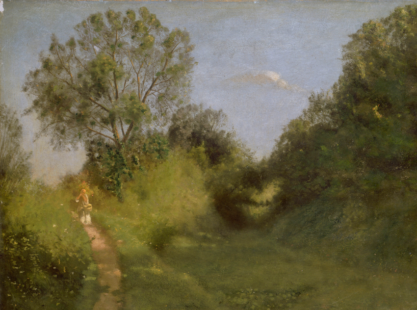 Sentier au bord d'un vallon ombreux - Antoine Chintreuil
