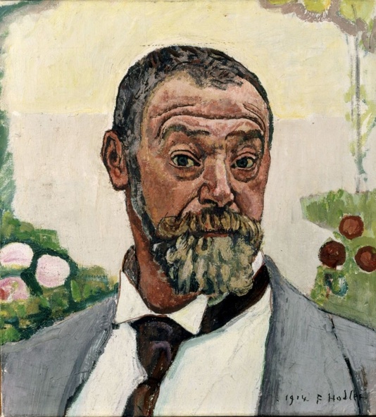 Ferdinand Hodler-Autoportrait aux roses