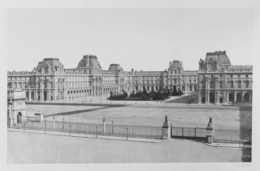 La Cour Napoléon du Louvre, vue du Carrousel - Edouard Baldus
