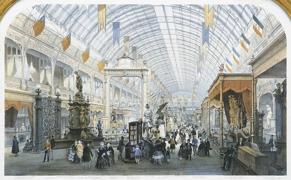 Provost-Exposition universelle de 1855, vue de la grande nef du Palais de l'Industrie