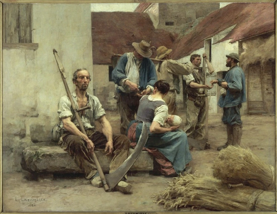 tableau, Léon Lhermitte, La Paye des moissonneurs, en 1882