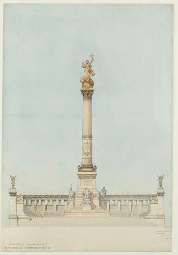 Projet de monument commémoratif de l'Assemblée Constituante de 1789 à Versailles, élévation - Jean-Camille Formigé