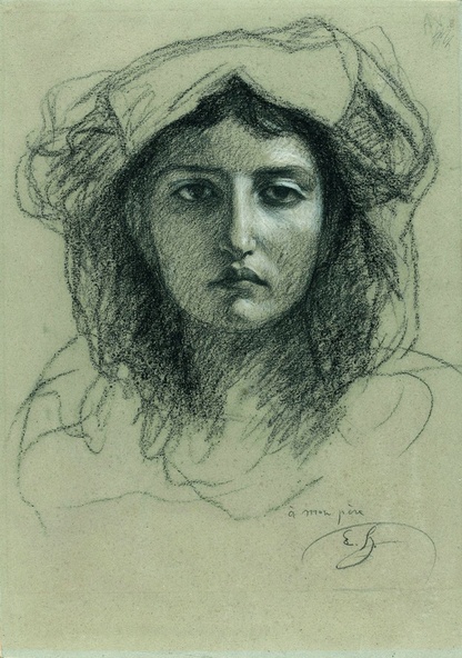 Ernest Hébert-Fille d'Alvito, étude pour la tête de la porteuse d'eau à mon père