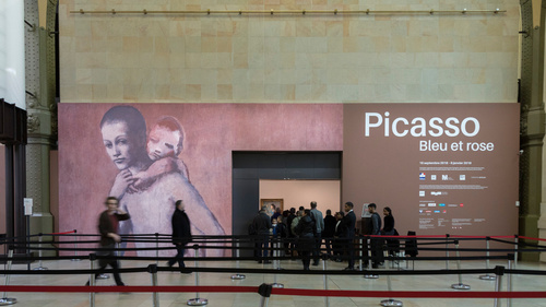 1.	Vue de l’entrée de l’exposition « Picasso.Bleu et Rose », 2018 ©Musée d’Orsay / Sophie Crépy