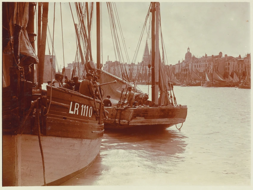 La Rochelle, voiliers dans le port - Charles Augustin Lhermitte