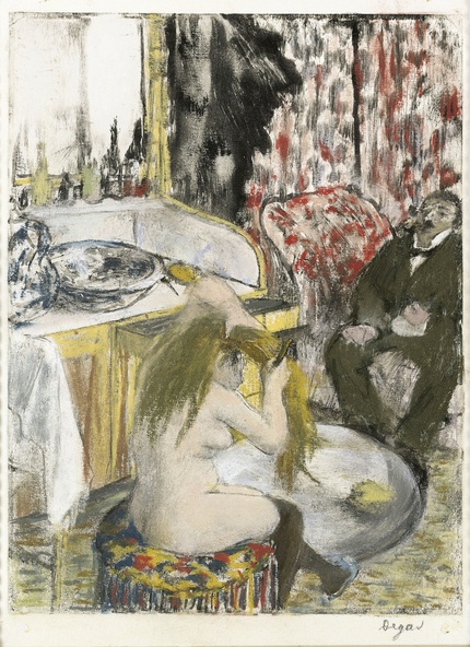 Edgar Degas-Femme nue se peignant