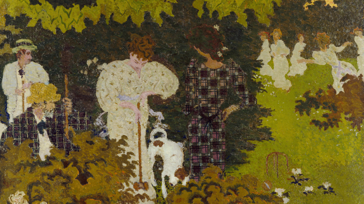 Pierre Bonnard、PERSONNAGES DANS UN PARC Le Père et la Soeur de l'artiste dans le jardin de Grand-Lemps