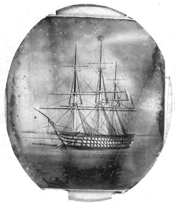 Un voilier, trois mâts et deux barques - Félix Feuardent