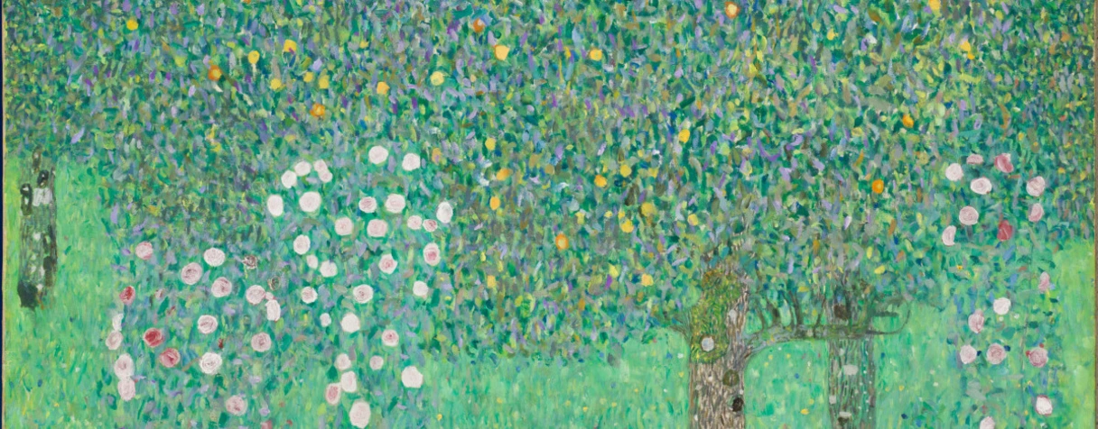 tableau, Gustav Klimt, Rosiers sous les arbres, vers 1905