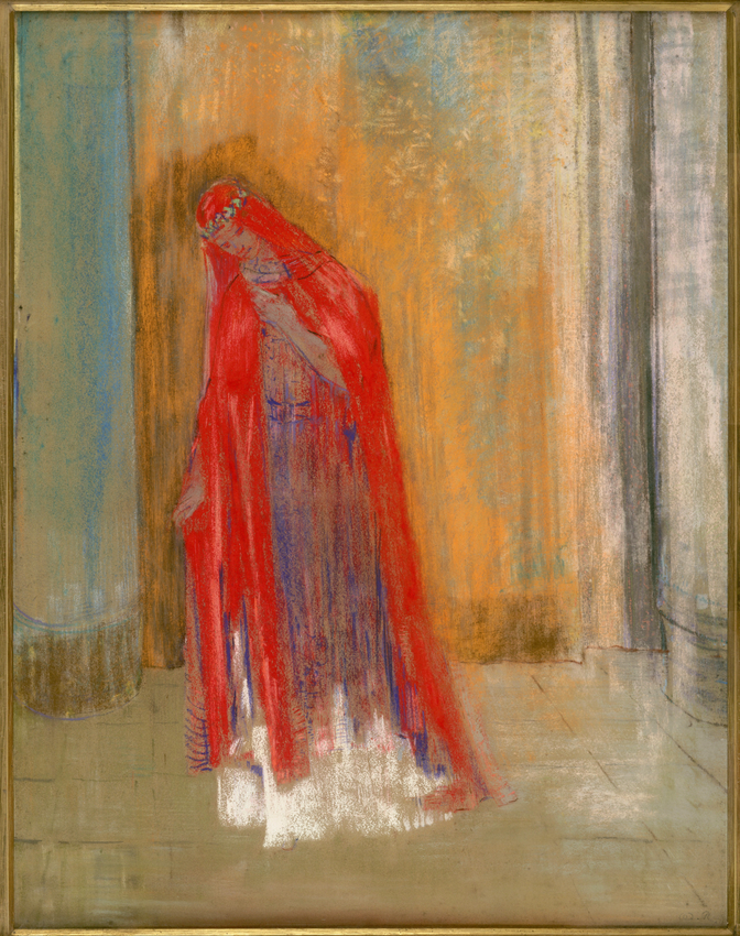 Femme en rouge - Odilon Redon