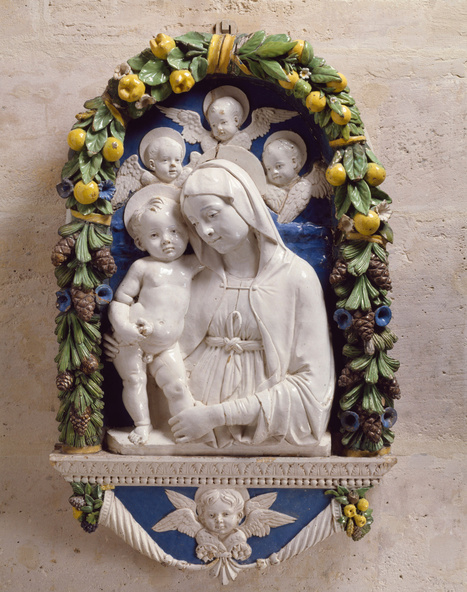 Andrea della Robbia-La Vierge à l'Enfant avec trois chérubins
