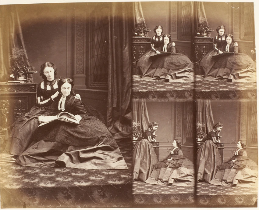 La Comtesse Potocka et une jeune fille en cinq poses - André Adolphe Eugène Disdéri