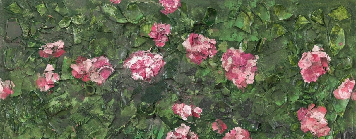 Julian Schnabel, Peinture de rose (Près de la tombe de Van Gogh) XVII, 2017