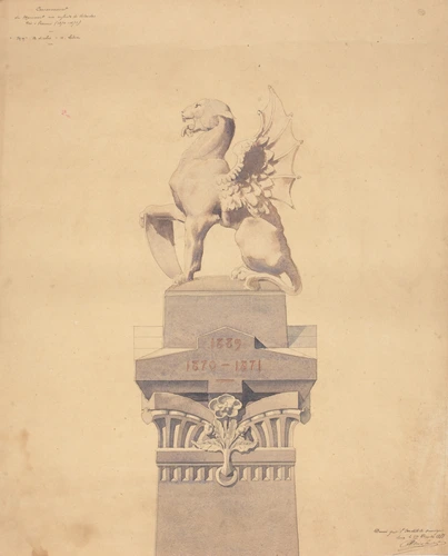 Monument à la mémoire des enfants du Calvados morts pour la patrie, 1870-1871, Caen : élévation latérale - Auguste Nicolas
