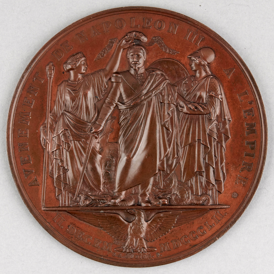médaille, Eugène-André Oudiné, Avènement de Napoléon III à l'Empire, en 1852