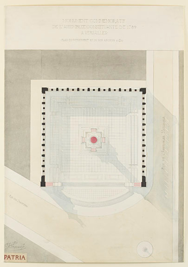 Projet de monument commémoratif de l'Assemblée Constituante de 1789 à Versailles, plan du monument et de ses abords - Jean-Camille Formigé