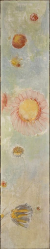 Frise de fleurs, marguerite rose - Odilon Redon